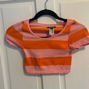 Target Short Sleeve Striped Crop Seamless Top